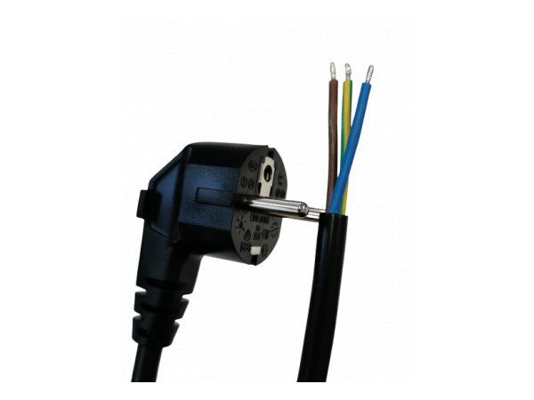 Verkkojohto 3 x 1.5 mm kulmapistotulpalla vapainpäin 3 m