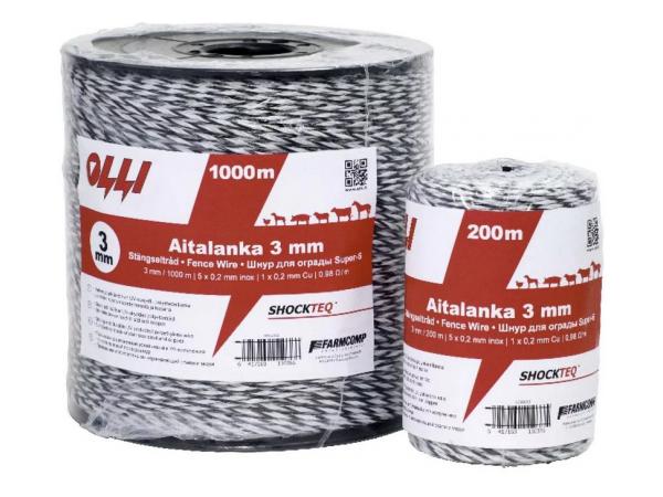 Aitalanka 3 mm, 1000 m Shockteq Olli sähköpaimen