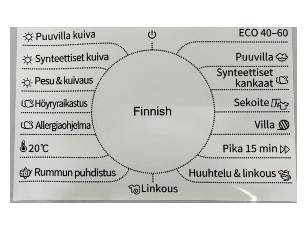 Point PWD250 pyykinpesukoneen ohjelmatarra 2385614