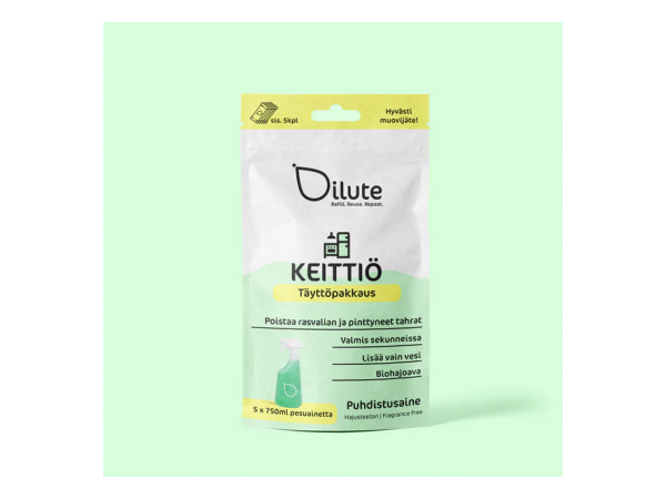  Dilute KEITTIÖ puhdistusaine 5x750 ml täyttöpakkaus 