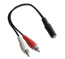 RCA-AUX Adapteri 2x uros RCA / 3,5mm aux naaras kaapelin pituus 20cm 5724360
